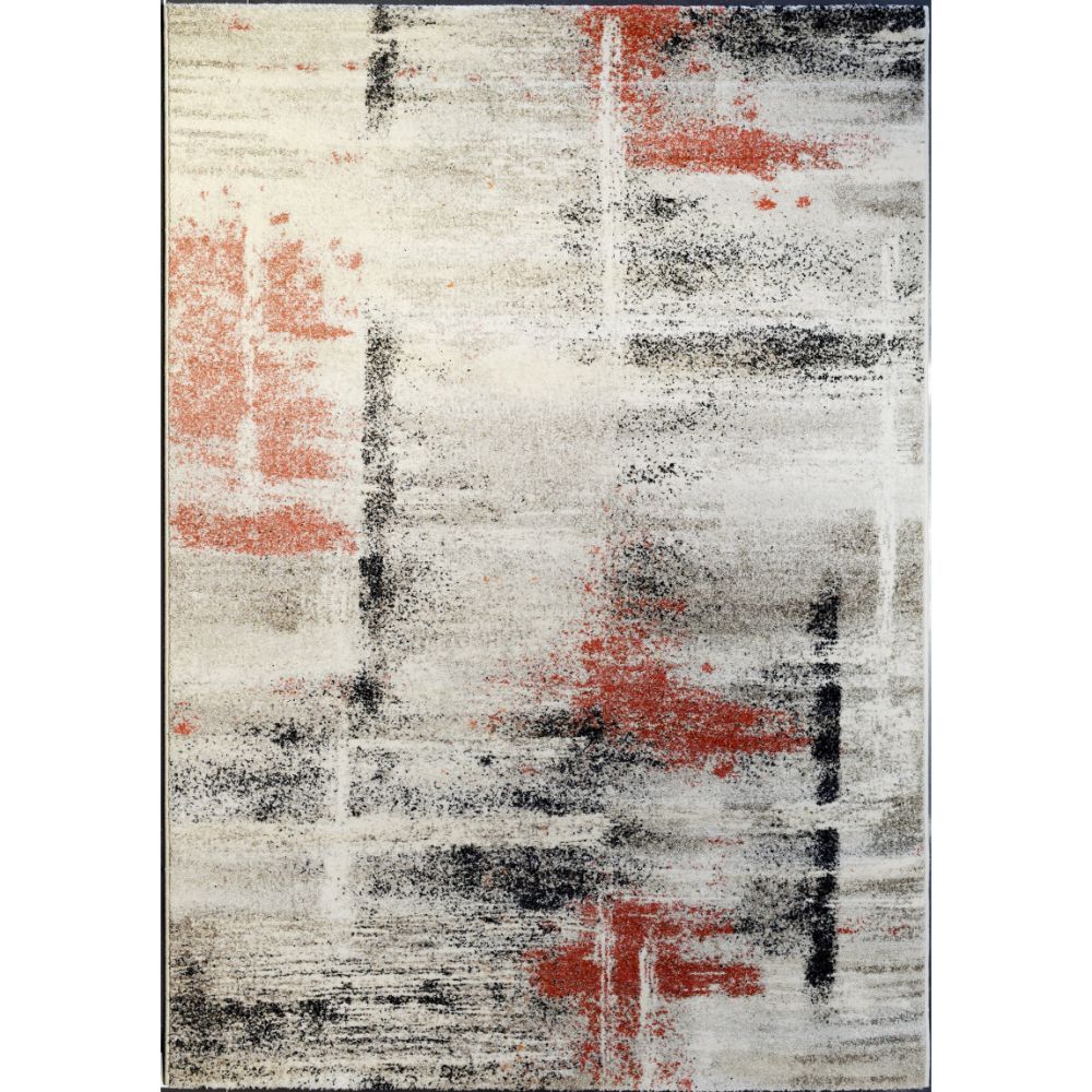 Dynamic Rugs 32114 6314 Infinity 6 Ft. 7 In. X 9 Ft. 6 In. Rectangle Rug in Ivory/Rust